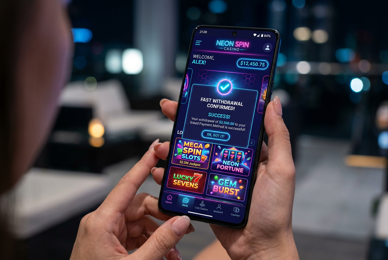 Interfejs nowoczesnego kasyna online 2026 na smartfonie